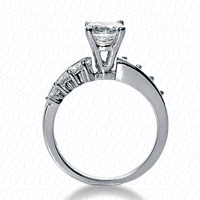 14 Karat White Gold  Cut Diamond Unique Engagement Ring 