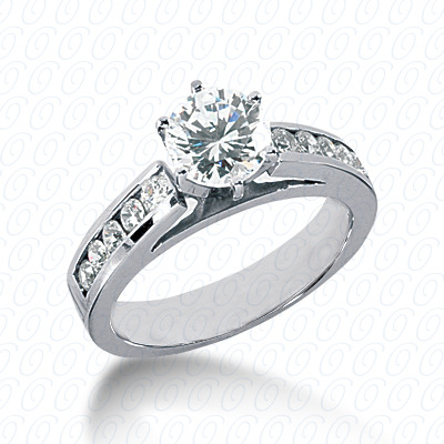 14 Karat White Gold  Cut Diamond Unique Engagement Ring 