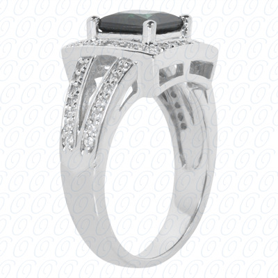 14 Karat White Gold  Cut Diamond Unique Engagement Ring 