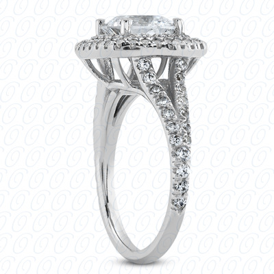 14 Karat White Gold  Cut Diamond Unique Engagement Ring 