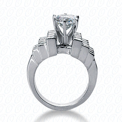 14 Karat White Gold  Cut Diamond Unique Engagement Ring 