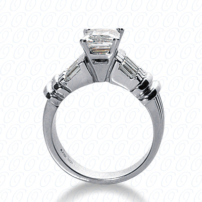 14 Karat White Gold  Cut Diamond Unique Engagement Ring 