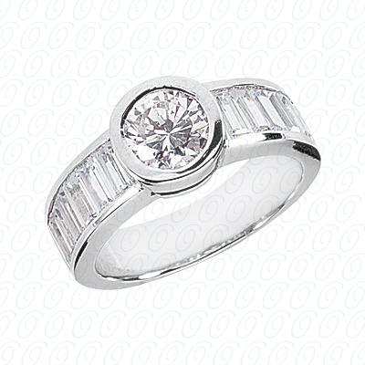 14 Karat White Gold  Cut Diamond Unique Engagement Ring 