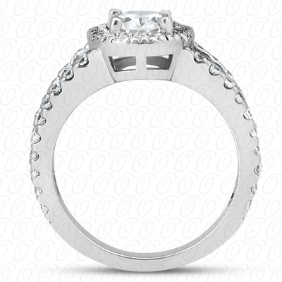 14 Karat White Gold  Cut Diamond Unique Engagement Ring 
