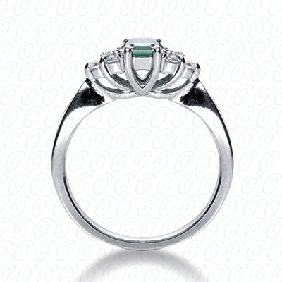 14 Karat White Gold  Cut Diamond Unique Engagement Ring 
