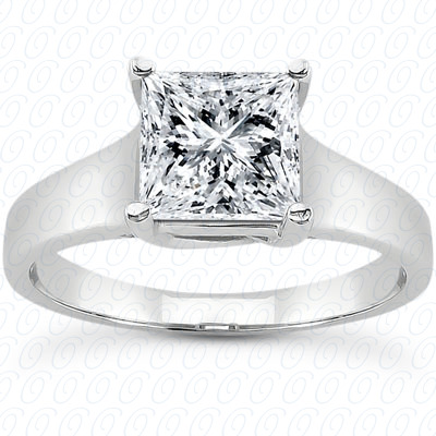 14 Karat White Gold  Cut Diamond Unique Engagement Ring 