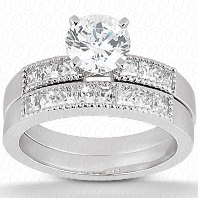 14 Karat White Gold  Cut Diamond Unique Engagement Ring 