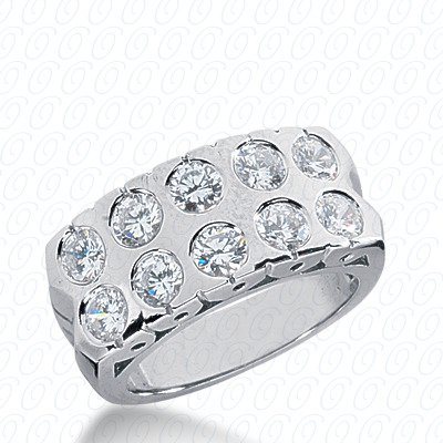 14 Karat White Gold  Cut Diamond Unique Engagement Ring 