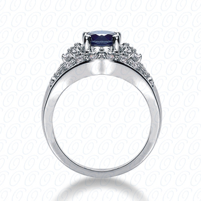 14 Karat White Gold  Cut Diamond Unique Engagement Ring 