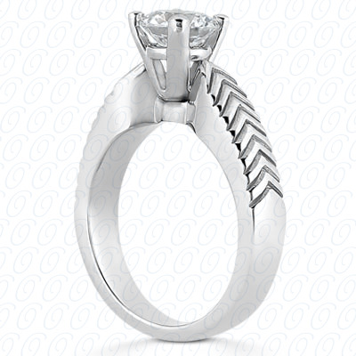 14 Karat White Gold  Cut Diamond Unique Engagement Ring 
