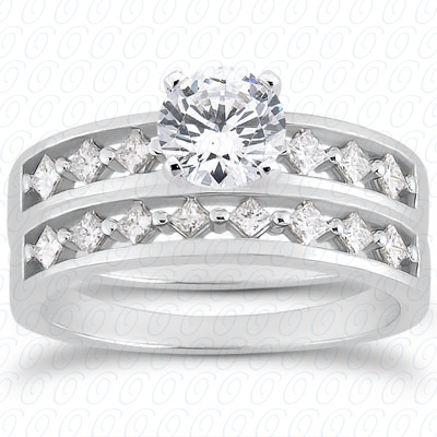 14 Karat White Gold  Cut Diamond Unique Engagement Ring 
