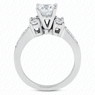 14 Karat White Gold  Cut Diamond Unique Engagement Ring 