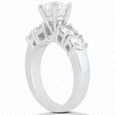 14 Karat White Gold  Cut Diamond Unique Engagement Ring 