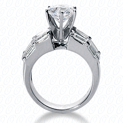 14 Karat White Gold  Cut Diamond Unique Engagement Ring 