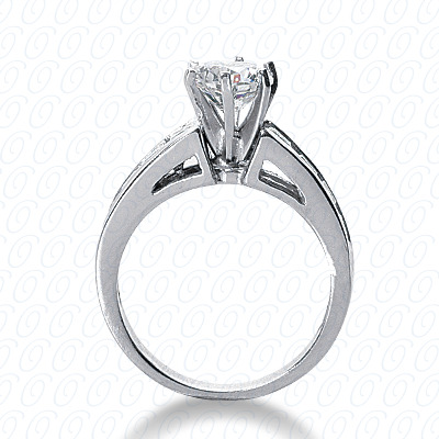 14 Karat White Gold  Cut Diamond Unique Engagement Ring 
