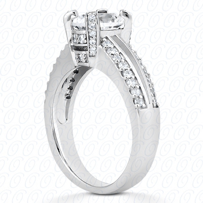 14 Karat White Gold  Cut Diamond Unique Engagement Ring 