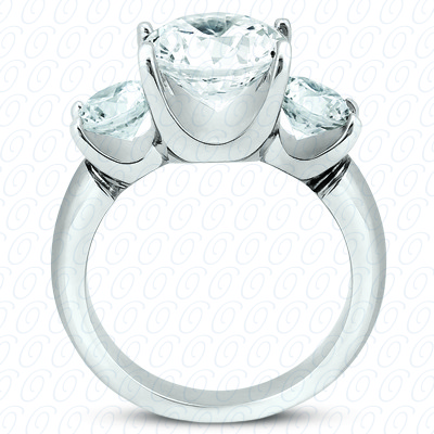 14 Karat White Gold  Cut Diamond Unique Engagement Ring 